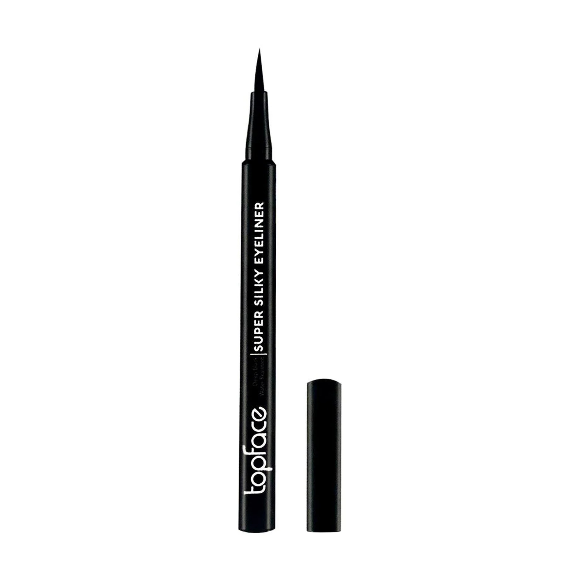 Підводка-фломастер для очей водостійка TopFace Super Silky Eyeliner, чорна, 1 мл